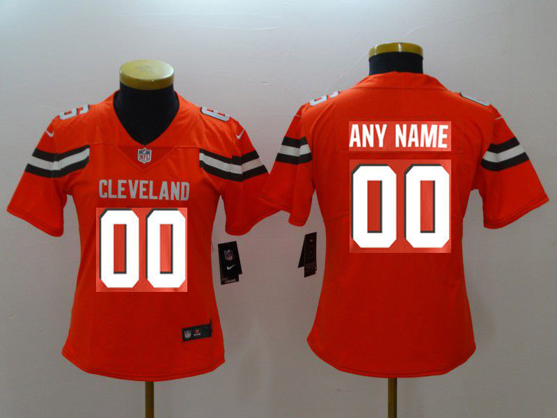 Women Cleveland Browns Custom Orange Nike Vapor Untouchable Limited NFL Jerseys